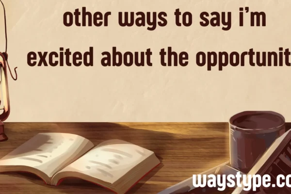other ways to say i’m excited about the opportunity