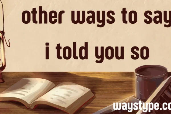 other ways to say i told you so