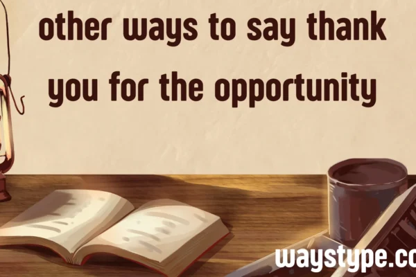 other ways to say thank you for the opportunity